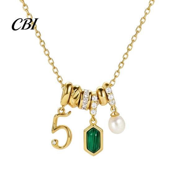 Beautiful Neck Accessory Number Geometric Charms Necklace, Multiple Pendants Women Stylish Delicate Lightweight Pendant Dainty Jewelry Gift