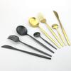 4 шт., черный набор столовых приборов, набор столовых приборов из нержавеющей стали 18/10, нож, вилка, десертная ложка, обеденная посуда, кухонное серебро, набор столовых приборов