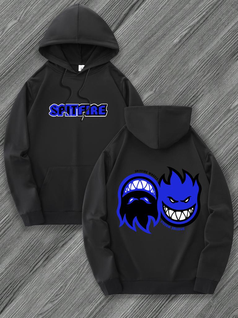 Men'S Casual Pullover with Kangaroo Pocket Comfortable All-Season Sweatshirt for Casual Attire Casual Wear HoodiePlayful