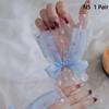 1 Pair Nail Art Tulle Photo Bow Glove Fake Pleated Cuff Manicure Photography Props Nail Tips Display Sleeve  Accessories
