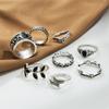 Vintage Leaf Ring 8 Piece Set Fashion Couple Ring Set Simple Ring Popular Female Jewelry