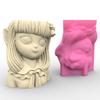 3D силиконовые формы из гипса для маленькой девочки для изготовления цветочных горшков для суккулентов