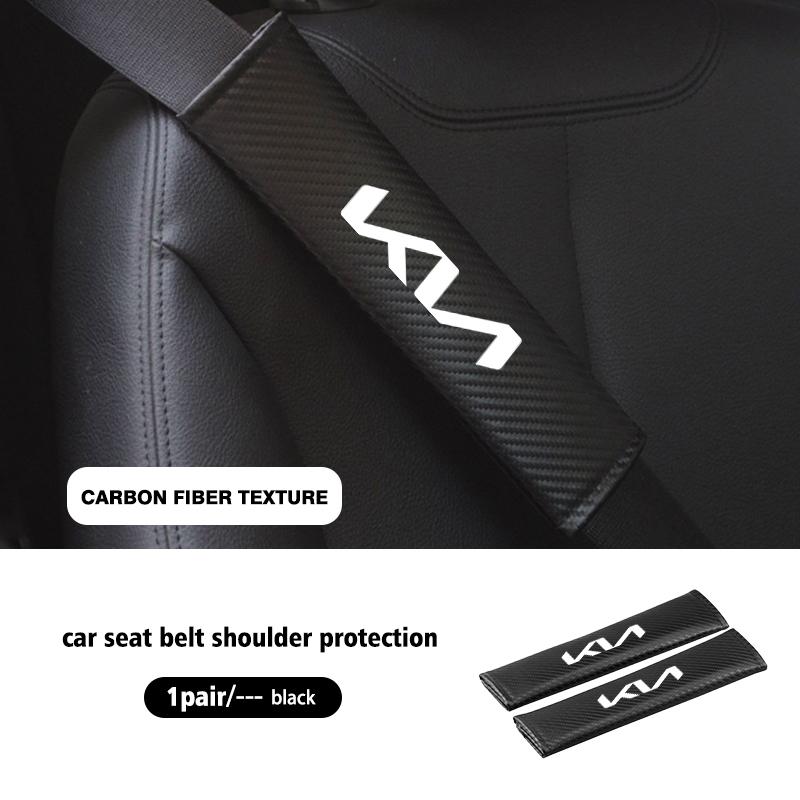DEVK6 For KIA Car Seat Belt Leather Safety Shoulder Cover Protection Pad Spectra Sedona Cadenza Proceed Sephia Stonic Carens