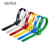 100 шт. самоблокирующихся нейлоновых кабельных стяжек, регулируемых многоразовых, с пряжкой для использования в помещении и на открытом воздухе