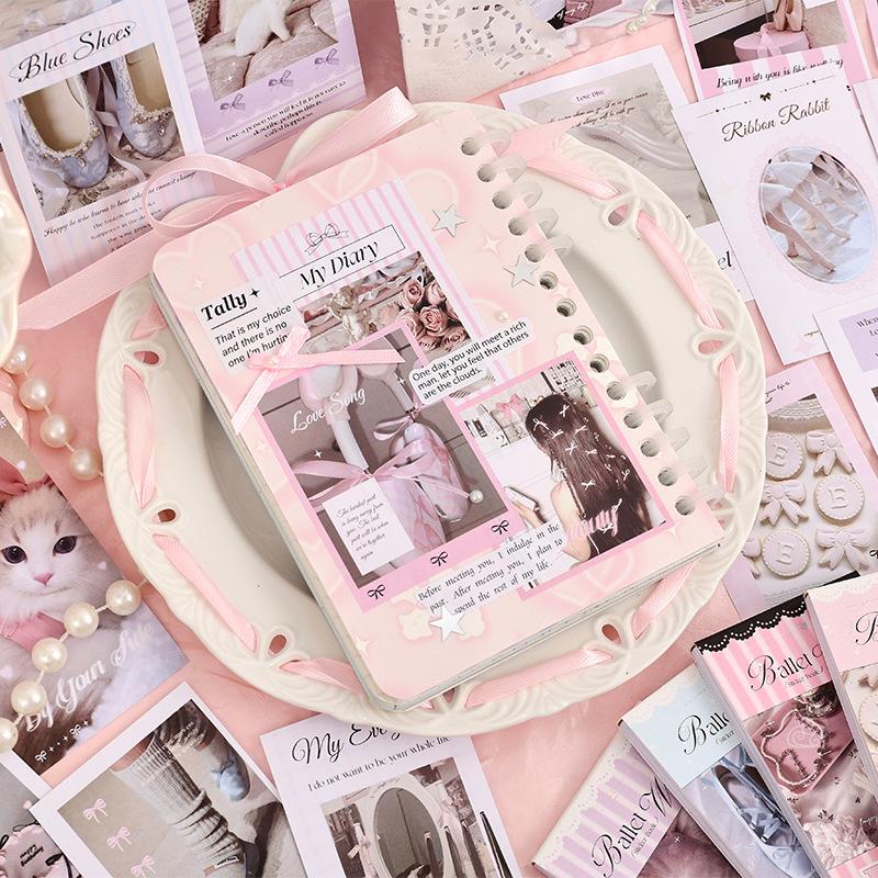 30 листов, милая модная наклейка для студентов, милый кружевной бант, балетная наклейка с изображением кота, канцелярские принадлежности, DIY Декор, наклейка для скрапбукинга и журнала