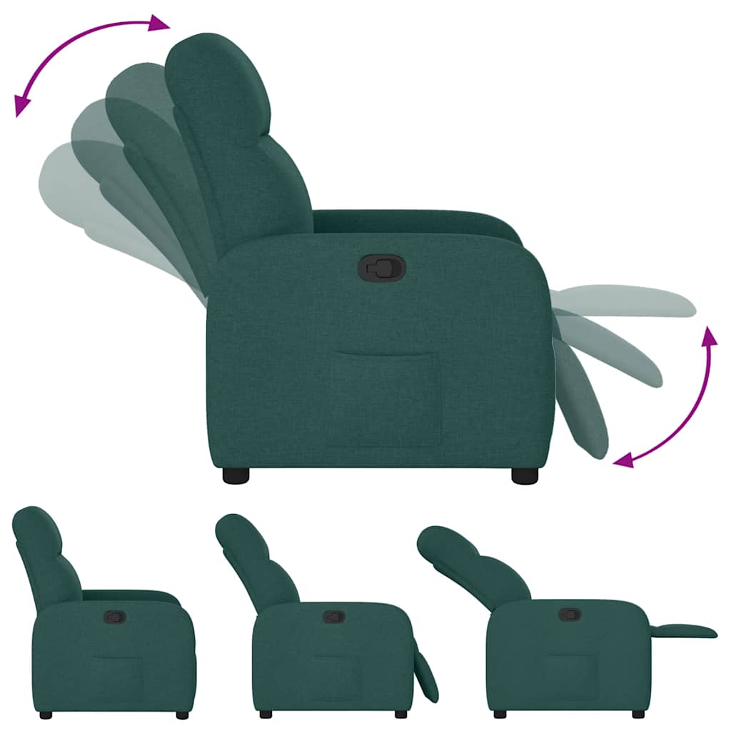 Relaxation Armchair Dark Green Fabric
