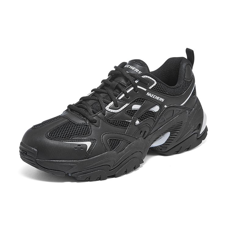 Skechers Stamina V2 Мужские Черные Низкие Папины Кроссовки Тканевые Технологичный Стиль Ретро Повседневные Прочные Платформа 237234-BBK