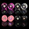 2pcs 6-30mm Cute Heart Ear Tunnels Gauges Double Flared Plug Ear Stretcher Expander Body Piercing Jewelry for Women Men