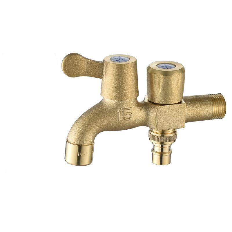 1 шт., чистый медный кран для стиральной машины, быстро открывающийся двойной выход воды, двойной кран для швабры, настенное крепление, резьба G1/2'