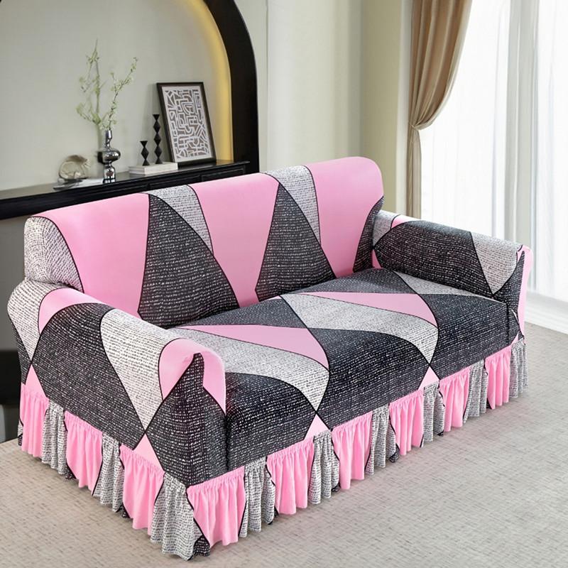 1 шт. эластичный чехол для дивана с принтом и юбкой, чехол для дивана, чехол для мебели, протектор для спальни, офиса, гостиной, домашнего декора