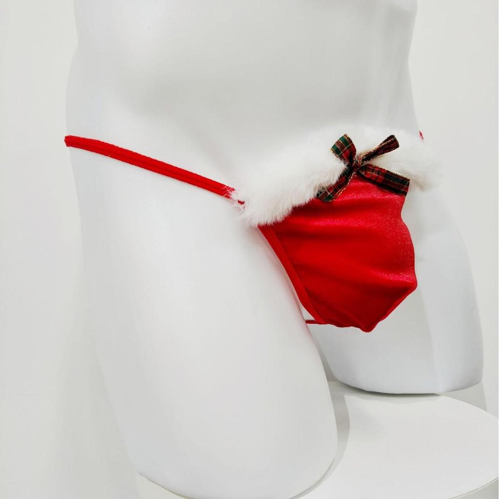 Men's Bunny Girl Christmas Lingerie Set - Open Crotch Bodysuit & Thong