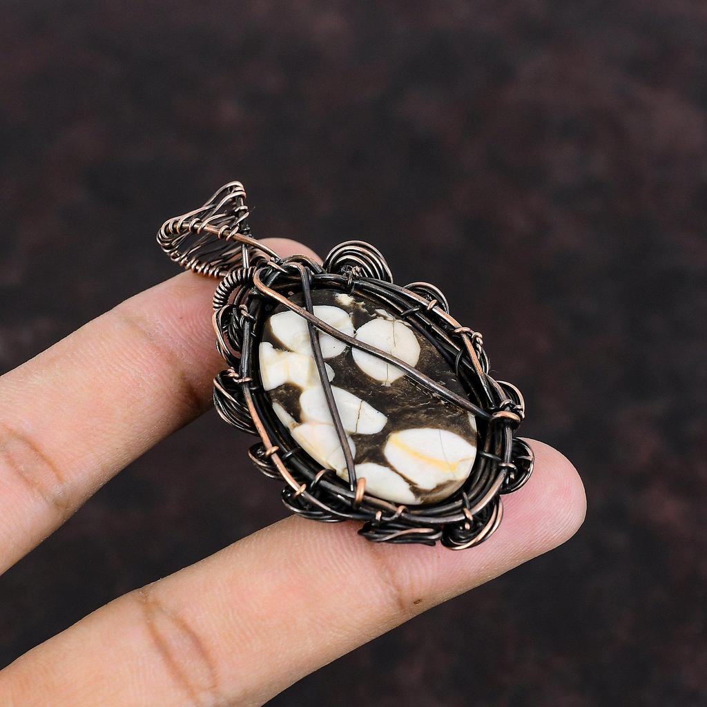 Подвеска из арахисового дерева и яшмы, подвеска из медной проволоки, подвеска из натурального драгоценного камня, ювелирное изделие в медной обертке, подарок для нее, антикварная подвеска ручной работы