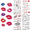 Сексуальные цветные губы, временные татуировки для женщин, любовная графика, поддельные татуировки, наклейка, черное слово, креативная забавная татуировка, рука, лодыжка, бедра