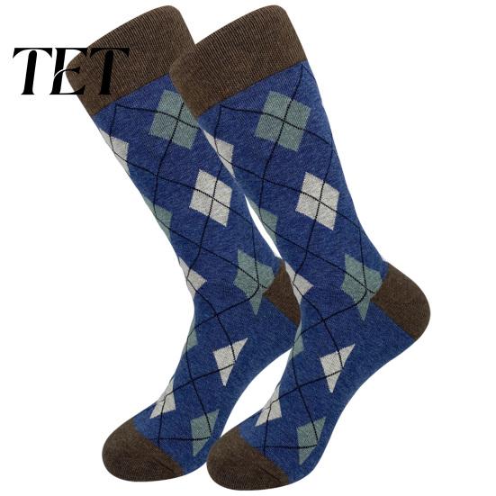 Mens Thermal Socks Men Argyle Crew Socks, Plus Size, Colorful Striped Cotton Winter Warm for Dress Thickened Autumn Cold Weather Thick