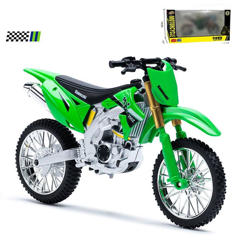 1/10 Kawasaki KX450 Alloy Sports Motorcycle Model Diecast Metal Street Crosscountry Racing Motorcycle Model High Simulation Kids Toy Gift