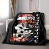 1Pc Halloween Horror Masks Flannel Blanket, Soft And Comfortable, Casual Warm, Camping Travel, Christmas, Halloween Xmas Gift Y1898