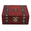 Storage Trunk Retro Wooden Red Storage Chest with Metal Lock for Jewelry Accessories Cosmetics