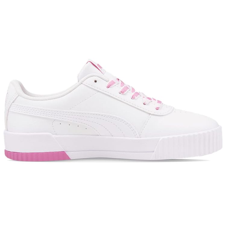 Puma Carina Logomania Кожаные Удобные Низкие Кроссовки Женские Кроссовки Белый Красный Розовый 383906-02