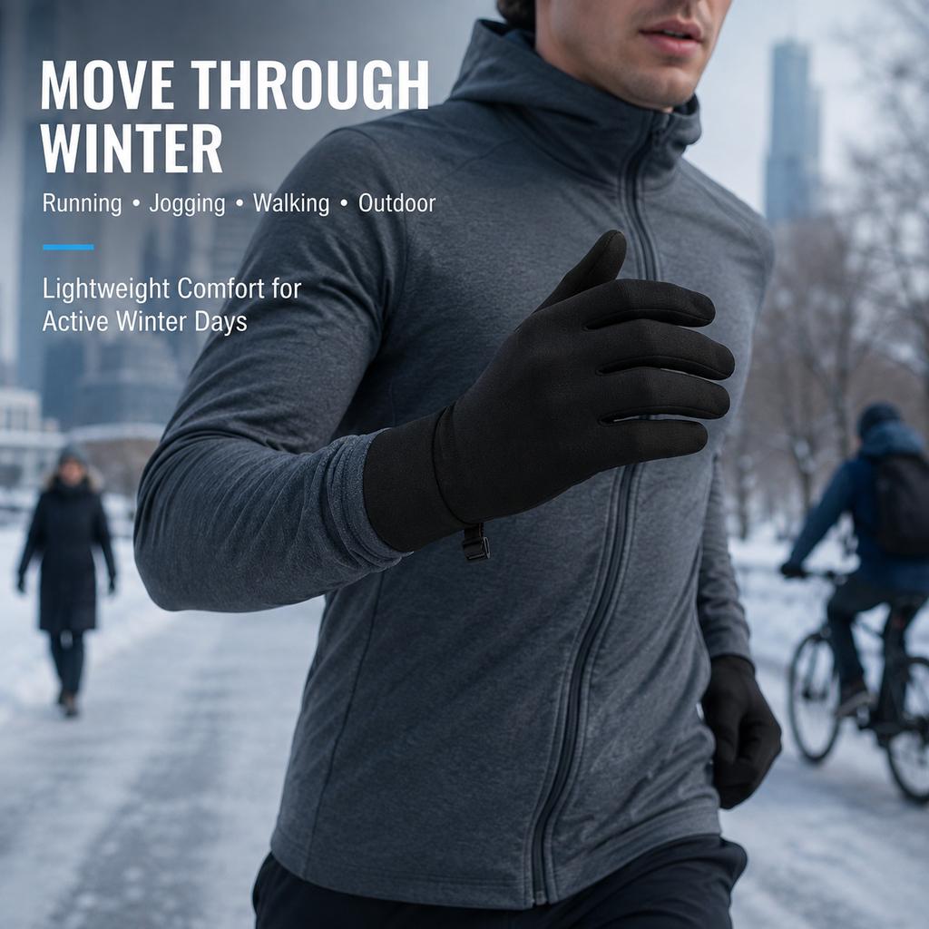 Winter Running Gloves Men Women Lightweight Thermal Touchscreen Windproof Water Resistant Gloves for Jogging Cycling Outdoor