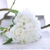 Home Decor Artificial Fake Roses Flannel Flower Bridal Bouquet Wedding Party