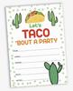 Inkdotpot Набор из 30 приглашений на вечеринку Taco Bout, приглашения на вечеринку в стиле фиеста, приглашения для заполнения с конвертами