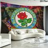 Blackburn Rovers Wall Tapestry Aesthetic Wall Hanging Printed Fabric Blanket Decorative Tapestries for Bedroom Living Room Home Decor