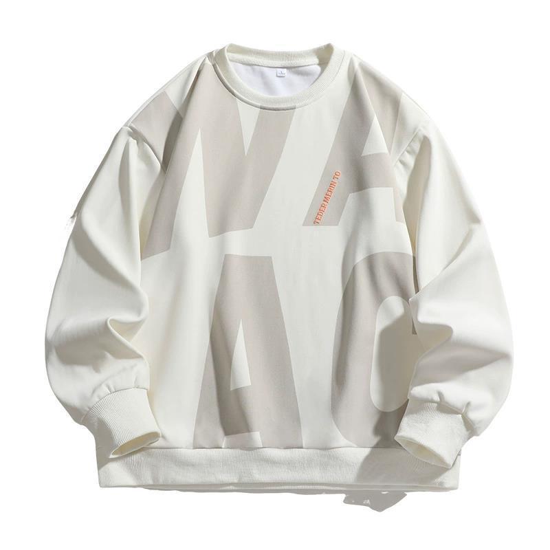 Men's Sweater Spring and Autumn Long-sleeved T-shirt Handsome Versatile Loose Round Neck Men's Clothes