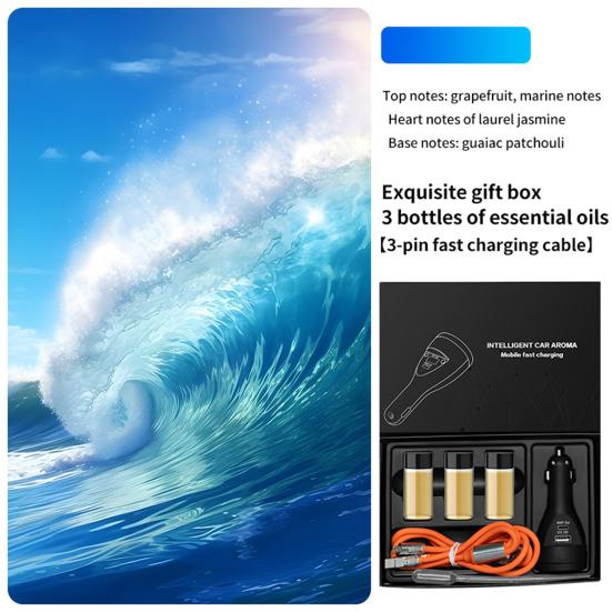Адаптер автомобильного зарядного устройства USB-C с ароматерапией Быстрая зарядка Универсальный 2-в-1