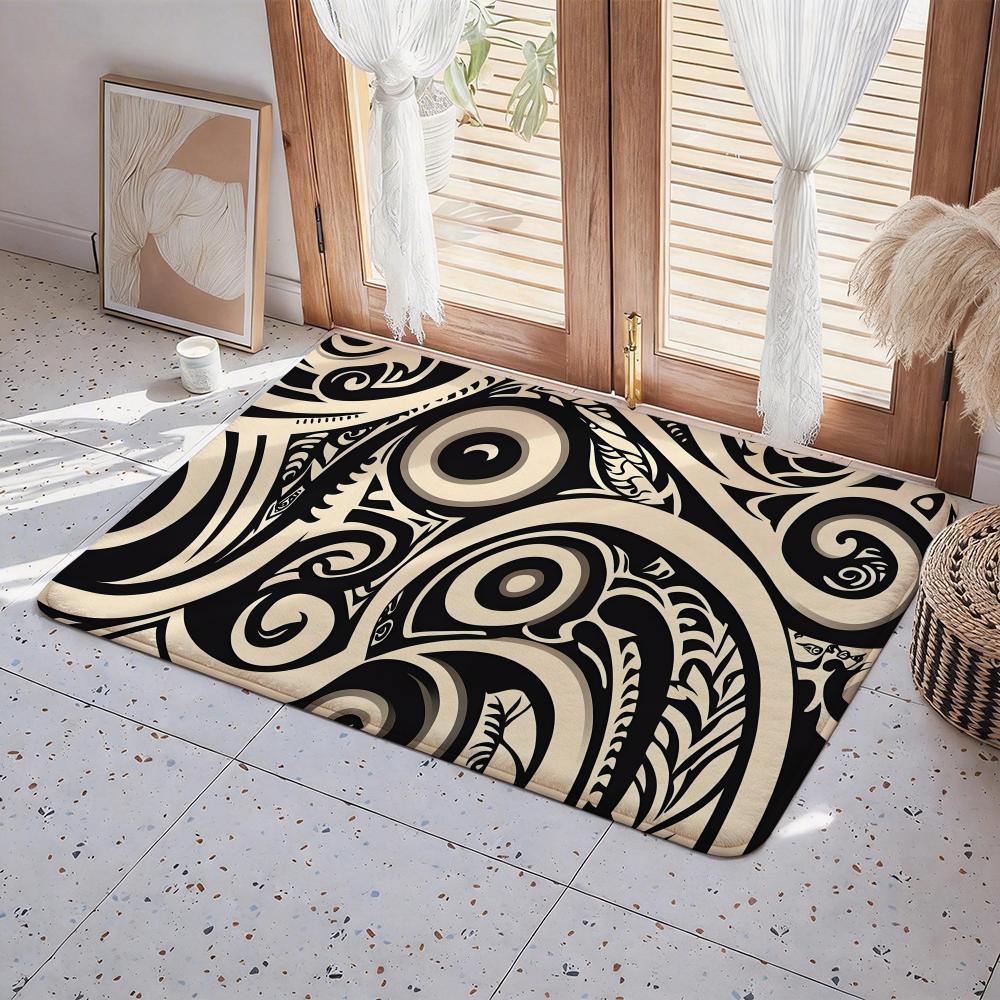 Art A Tattoo Floor Mat Eco Flannel Doormat Non Slip Odorless Indoor Floor Rug Soft Short Plush Home Mat