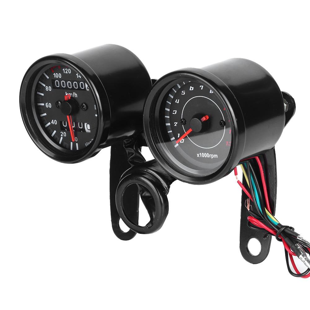 12V 0 160 км/ч 13000 об/мин Светодиодная подсветка Спидометр Одометр Тахометр Мотоциклетный Универсальный Прибор Переоборудование
