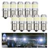 Persi Wood S25 BA15S Single LED White Pack of for Backup Side Turn and License Plate Inspection Waterproof 180-Degree Lights, 10, 12V/24V Trucks,