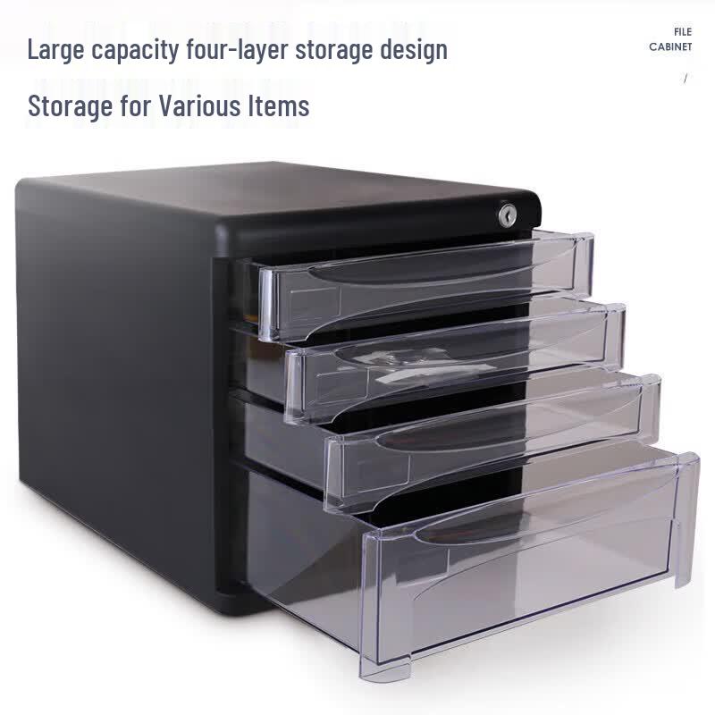 Deli 9794 4-Tier Locking Desktop File Cabinet