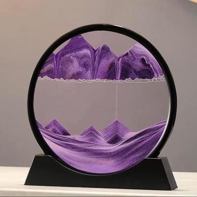 3D движущийся песок художественная картина круглое стекло глубокий морской пейзаж песочные часы зыбучий песок ремесло струящийся песок живопись офис домашний декор подарок