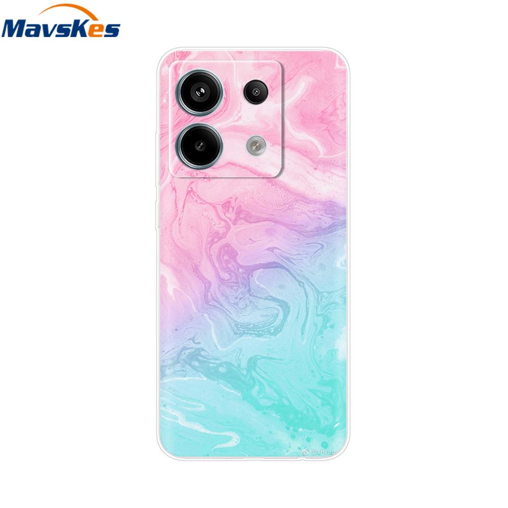Чехол для телефона Xiaomi Redmi Note 13 Pro 5G Задняя крышка Милый Ударопрочный Мягкий Прозрачный Силикон ТПУ Для Redmi Note13 Note 13 Pro Funda