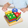 Wooden Shape Sorter Color Recognition Blocks Matching Toy for 1-3 Years Old