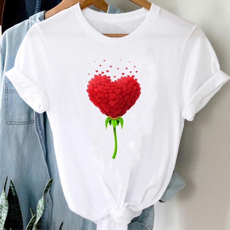 (Азиатский размер) Модная женская футболка lovely style Одежда Повседневная Леди Женский Топ весна лето С принтом Графический Короткий рукав Футболки