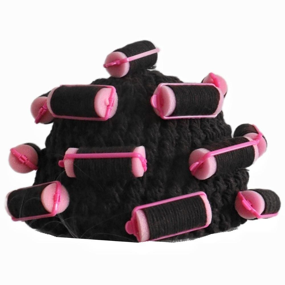 Thick Hair Curler Knitted Hat Soft Curly Hair Yarn Beanie Creative Pullover Cap  Outdoor