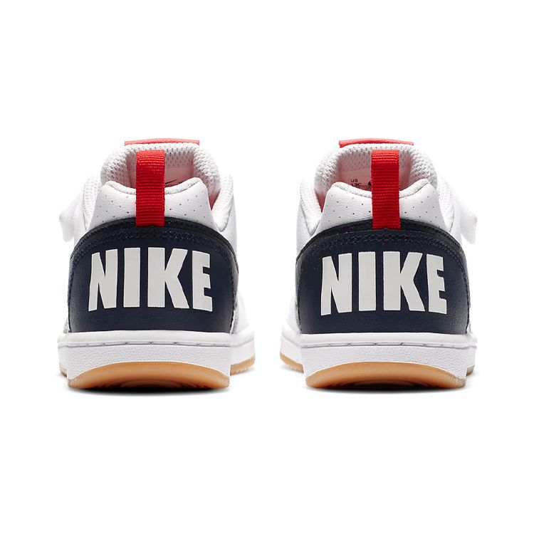 Nike Court Borough Low Удобные Универсальные Нескользящие Прочные Баланс Низкие Кроссовки для Скейтборда Детские кроссовки Белый Красный Синий 870025-105