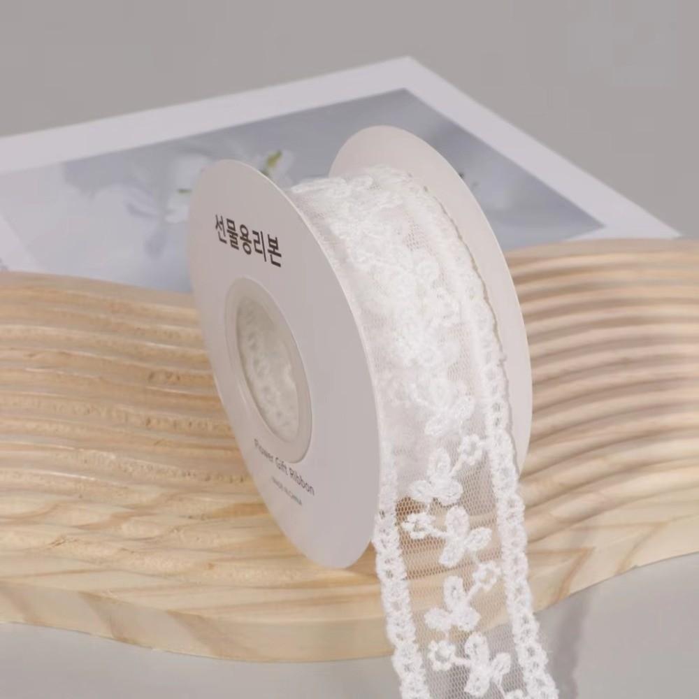 5 Yards/Roller Embroidered Lace Ribbon Floral Embroidery Gifts Packaging Material Lace Roll Trim