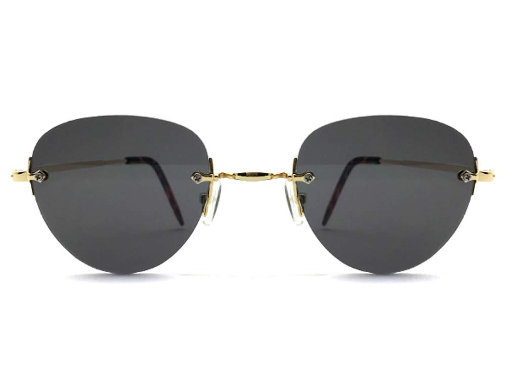 ДВУХТОЧЕЧНЫЕ БЕЗОБОДКОВЫЕ СОЛНЦЕЗАЩИТНЫЕ ОЧКИ БОСТОН точечные безободковые Бостон ЗОЛОТОЙ ДЫМЧАТЫЙ (Двое солнцезащитных очков) ×