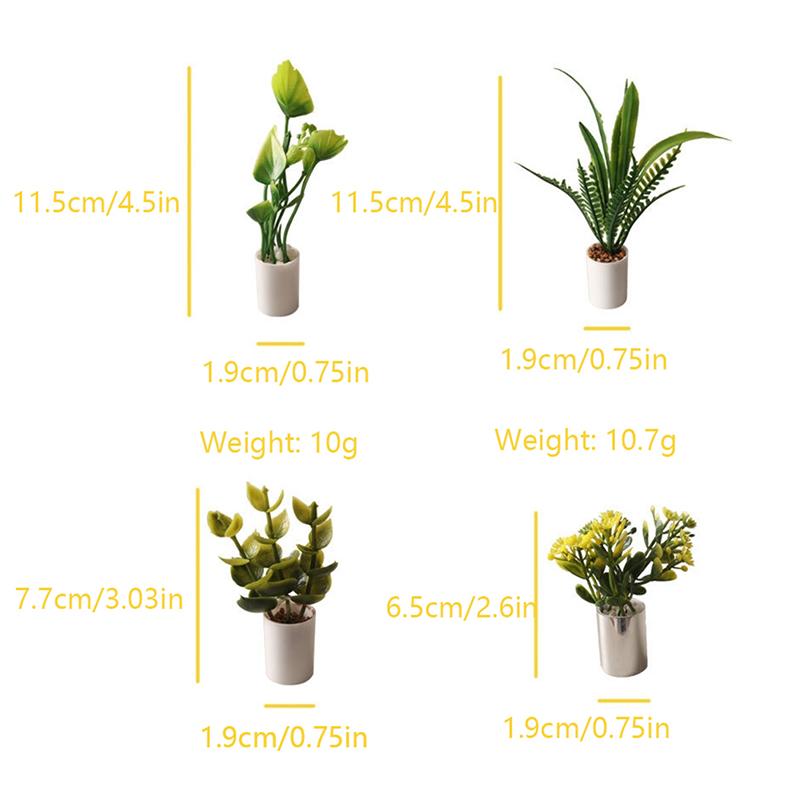 1:12 миниатюрных комнатных растений для кукольного домика с зелеными листьями, горшок, бонсай, садовый домашний декор