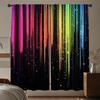 2 шт. штор с принтом в цветную полоску, подходят для украшения спальни, гостиной, кухни, домашнего декора, декора окон