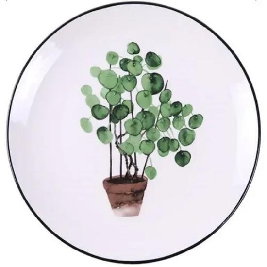 8 дюймов зеленые растения керамические тарелки ужин фарфоровая десертная тарелка блюдо для говядины фруктовая тарелка поднос для торта керамическая посуда 1 шт