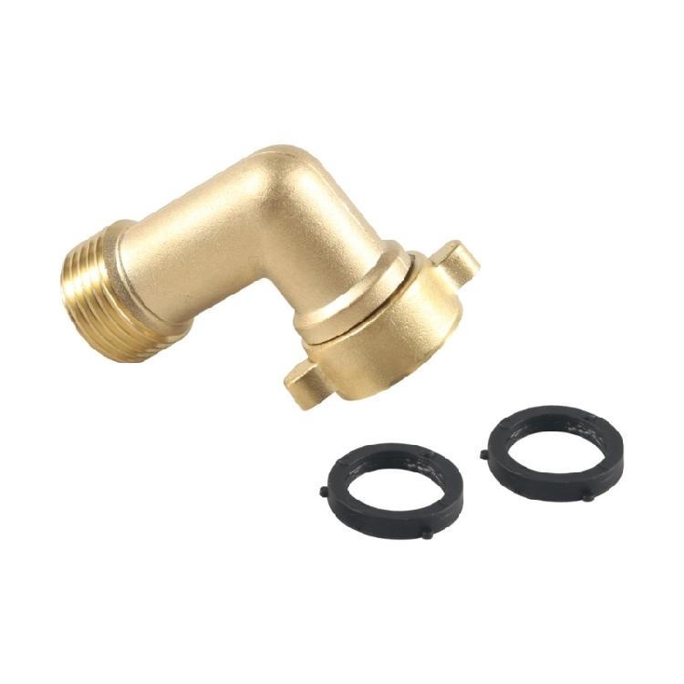3/4 Inch Brass Anti Leak Hose Elbow Adapter with Built In Gasket Suitable for Garden and Outdoor Tubing Yard Irrigation