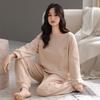 Немецкая велюровая пижама женская весенне-осенняя утолщенная теплая с длинным рукавом повседневная можно носить на улице домашняя одежда осенне-зимний тонкий велюровый костюм