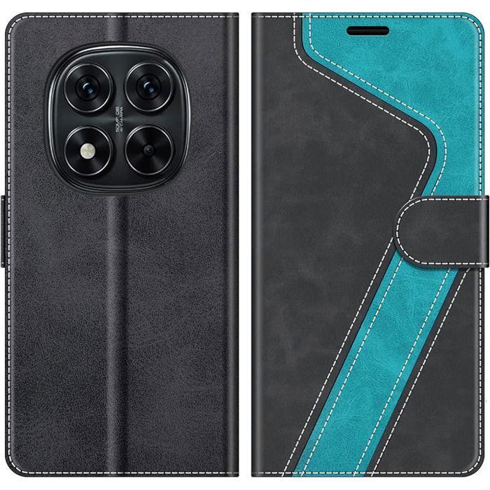 Coque pour Xiaomi Redmi Note 14 Pro Plus 5G, Protection Cuir Synthétique Antichoc Bleu