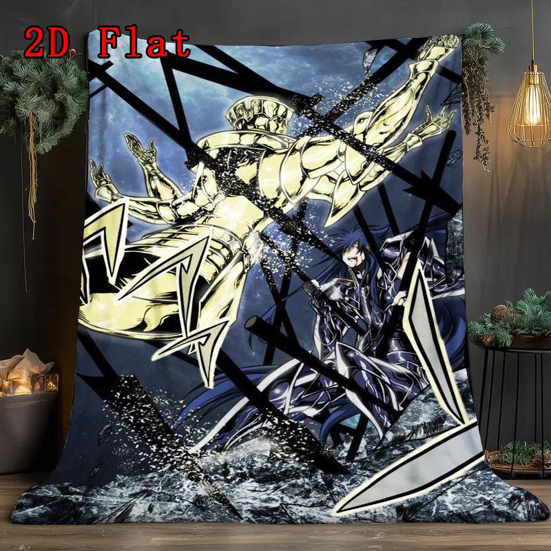 Gold Saints 2D Flat Pattern Flannel Blanket High quality All Seasons Warmth and Comfort Perfect for Christmas Gifts.MMT0918564