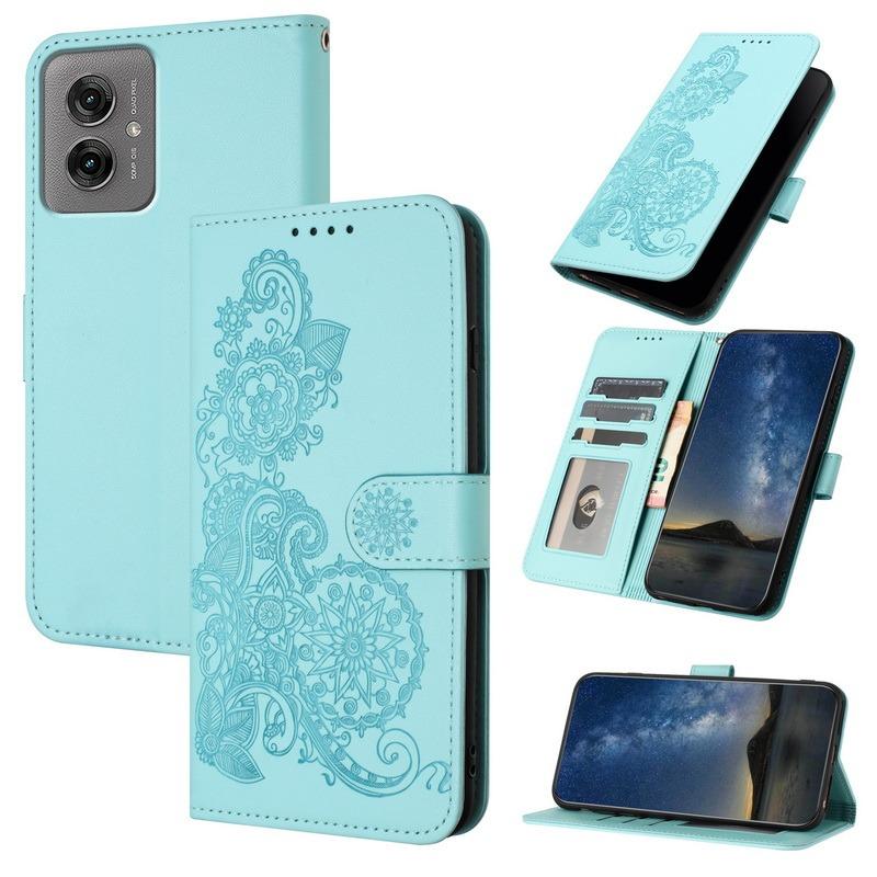 Чехол-книжка для Motorola Moto G04 G14 G24 G35 G54 G55 G73 G84 Power 5G кожаный тисненый чехол-кошелек с отделениями для карт