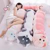 80/100cm Lovely Soft Rabbit Pig Husky Caterpillar Plush Big Long Pillow Stuffed Animal Toys Worm Doll Kids Birthday Gift