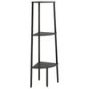 Corner Shelf with 3 Shelves Black 45.5 x 31.5 x 120 cm